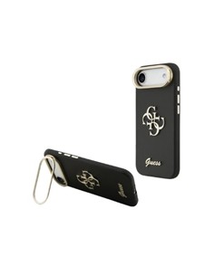 GUESS Funda IPHONE 17 Air Trasera Rigida Grained Negra Logo Con Soporte Camara