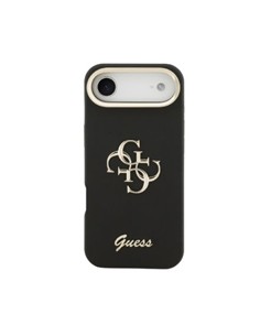GUESS Funda IPHONE 17 Air Trasera Rigida Grained Negra Logo Con Soporte Camara