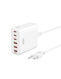 XO Estacion De Carga 6 Puertos 3XTIpo C Y 3X Usb-A C 75W  Blanco XO-L133