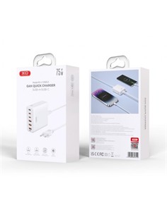 XO Estacion De Carga 6 Puertos 3XTIpo C Y 3X Usb-A C 75W  Blanco XO-L133