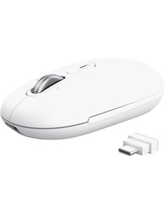 TRUST Raton Inalambrico Bluetooth SERON HYPERSCROLL Blanco Silencioso Recargable 26019