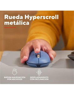 TRUST Raton Inalambrico Bluetooth SERON HYPERSCROLL Azul Silencioso Recargable 26019