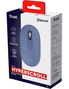 TRUST Raton Inalambrico Bluetooth SERON HYPERSCROLL Azul Silencioso Recargable 26019