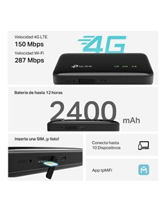 TP-LINK Mifi Router Wifi 6 Portatil 4G LTE 150Mbps M7005