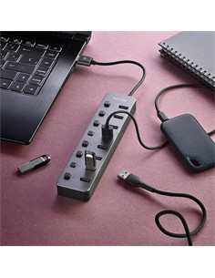 NGS Hub Usb 8 Puertos 3.0 5Gbps Con Interruptor y Alimentacion IHUB