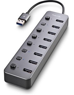NGS Hub Usb 8 Puertos 3.0 5Gbps Con Interruptor y Alimentacion IHUB
