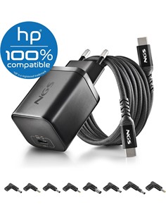 NGS Cargador Para Portatil HP Tipo C 65W Con 6 Clavijas