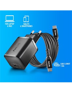 NGS Cargador Para Portatil HP Tipo C 65W Con 6 Clavijas