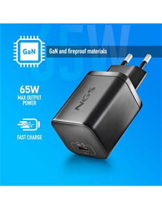 NGS Cargador Para Portatil HP Tipo C 65W Con 6 Clavijas