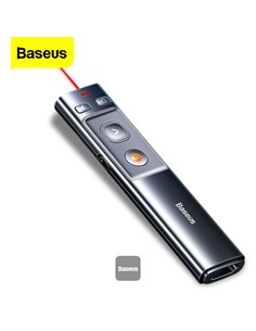 BASEUS Presentador Inalambrico Con Laser Rojo ACFYB-0G Negro Con Usb y Tipo-C