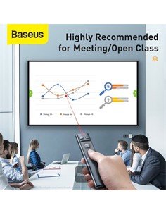 BASEUS Presentador Inalambrico Con Laser Rojo ACFYB-0G Negro Con Usb y Tipo-C
