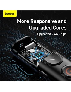 BASEUS Presentador Inalambrico Con Laser Rojo ACFYB-0G Negro Con Usb y Tipo-C