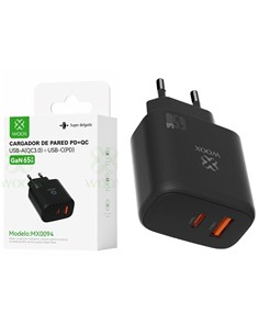 WOOX Adaptador  2 En 1 Tipo C/M A Tipo C/H Y Jack 3.5mm/H Carga +Aux MX0452