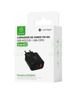 WOOX Adaptador  2 En 1 Tipo C/M A Tipo C/H Y Jack 3.5mm/H Carga +Aux MX0452