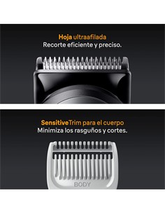 BRAUN Afeitadora de Barba,Cuerpo,Cortapelo 7 En 1 AOI5520 Series 5 Recargable, Lavable Aqua Grip