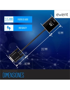 EWENT Convertidor Vga/M A Hdmi/H EW9866 Full HD