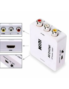 ANDOWL Conversor Salida AV 3 Rca A HDMI Entrada Full HD 1080 QY-V04/QY-V03