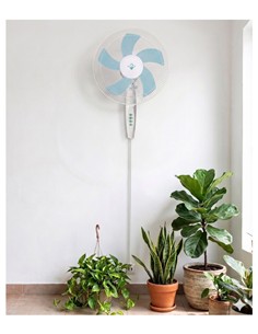 SYTECH ARTICO Ventilador 3 En 1 Pie Sobremesa Y Pared 50W 3 Velocidades, 5 Aspas Silencioso Blanco