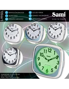 SAMI REloj Despertador Analogico S-9950L