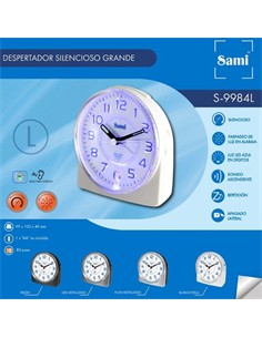 SAMI Reloj Despertador Analogico Ovalado S-9984L