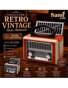 SAMI Radio Multibanda SOlar y Bateria Vintage RS-11855