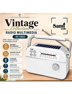 SAMI Radio Multimedia 3 Bandas y Solar RS-11863 Blanco