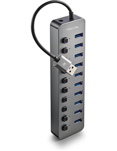NGS Hub Usb 10 Puertos 3.0 5Gbps Con Interruptor Individual y Alimentacion 12V/4A IHUB