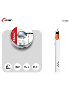 NIMO Cable Antena Coaxial RG-6 WIR9056 Por Metro 1.10mm/64 Hilos Blanco
