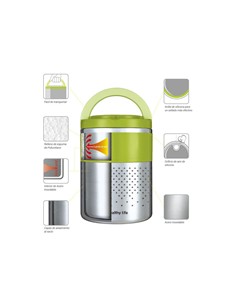 THULOS Fiambrera de Doble Capa TH-LB15 Acero Inoxidable 1.5L Verde