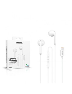 ACCETEL Auricular De Cable Con Toma Lightning EP1803 Blanco