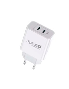 DIGIVOLT Cargador Red 2X Tipo C PD 30W 3A Blanco QC-2466