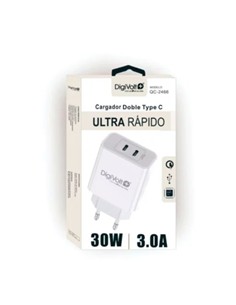 DIGIVOLT Cargador Red 2X Tipo C PD 30W 3A Blanco QC-2466