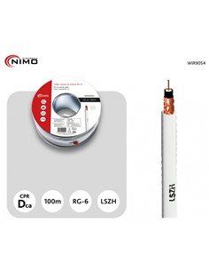 NIMO Cable Antena Coaxial RG-6 WIR9054 Por Metro 1.00mm/48 Hilos Blanco