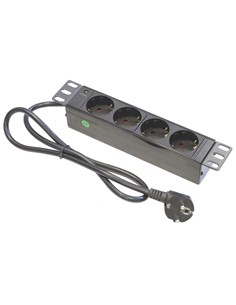 NIMO Regleta Para Rack 10" Con 4 ENchufes RKA0285 Negro