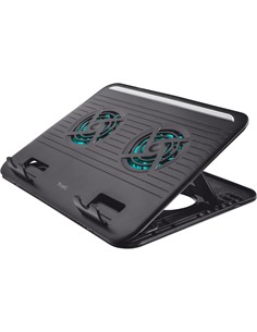 TRUST Soporte Base Refrigeradora Para Portatil CYCLONE 16", Ajustable, Doble Ventilador Negro