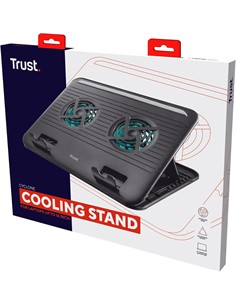 TRUST Soporte Base Refrigeradora Para Portatil CYCLONE 16", Ajustable, Doble Ventilador Negro