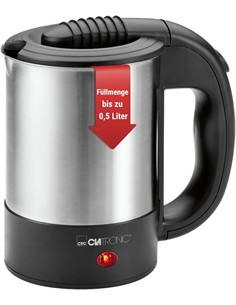 CLATRONIC Hervidor de Agua 0.5L 1000W WKR 3624 Incluye 2 Tazas, Bolsa Transporte Y Cuchara