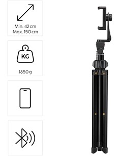 HAMA Tripode Con Soporte Movil Smartphone II 150  5.8-8.8cm 150cm Mando Blueototh  ROTARY 4675