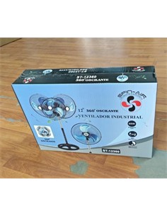 SPIN AIR Ventilador de Pie 12" ST-12360 60W 360º Oscilante Silencioso Altura Ajustable