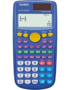CASIO Calculadora Cientifica FX-55 Plus Azul Solar