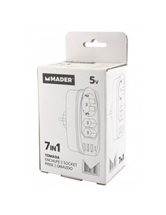 MADER Enchufe 7 En 1 4xCorriente/2xUsb A/1xTIpo C