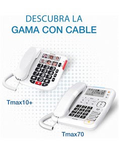 ALCATEL Telefono Fijo Sobremesa TMAX 10+ Blanco Con Teclas Grandes,6 Memorias Con Foto