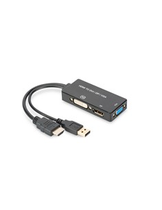 Cable Conversor 3 en 1 Hdmi/M A DP+DVI+VGA Dorado AK-330403-002-S