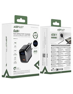 ACEFAST Cargador Red TIpo C 40W Con Pantalla A135 Negro