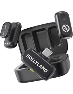 HOLLYLAND Microfono Inalambrico Duo Lavalier Con Conector Tipo C LARK A1 Con Caja