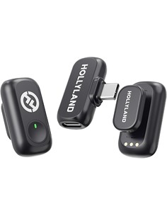 HOLLYLAND Microfono Inalambrico Duo Lavalier Con Conector Tipo C LARK A1 Con Caja