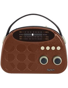 SYTECH Radio Portatil VIntage 4W SY-XV1678BT Con Bluetooth/Usb/Micro SD/ BAteria REcargable Marron