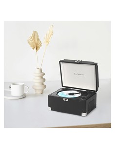 PRIXTON Reproductor Cd Con DIseño Tocadisco con Radio FM/Bluetooth/Aux BOOGIE BLACK Negro