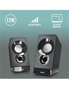 NGS Altavoces Para PC Multimedia 2.0 SB 210 Negro Por Usb 12W
