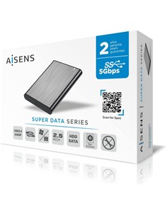 AISENS Caja Externa Para Disco Duro 2.5" Sata Usb 3.1 Gris ASE-2525GR